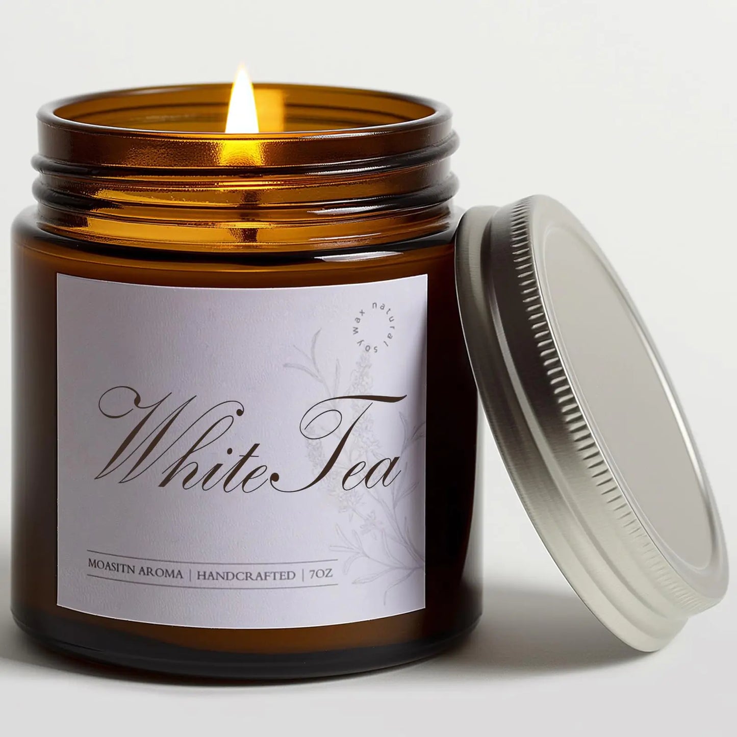 MOASITN White Tea Scented Candles for Home| BergamotTuberoseWhite TeaMusk Scented Soy Candle| Longlasting Aromatherapy Candle| WomenMen Jar Candel Gift for BirthdayHousewarmingRelaxing